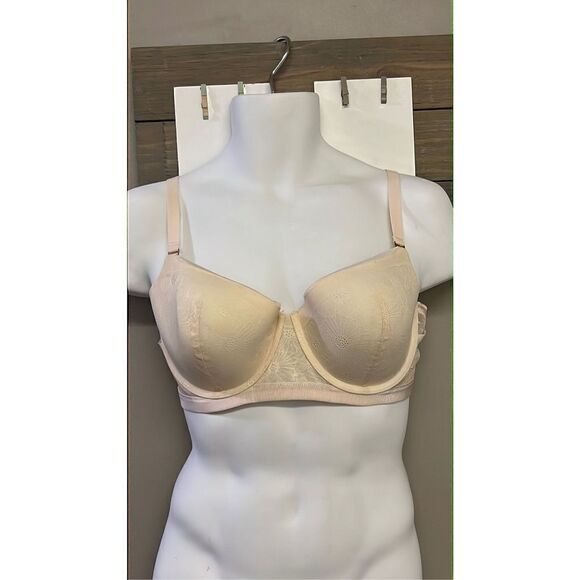 Aerie Women’s Cream Floral Lace Padded Wired Balconette Bra Size 38DD - Picture 1 of 16